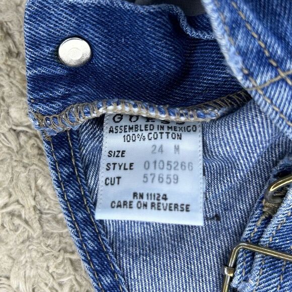 Vintage Baby Guess Jeans 100% cotton denim overalls baby size 24 months - Picture 8 of 8